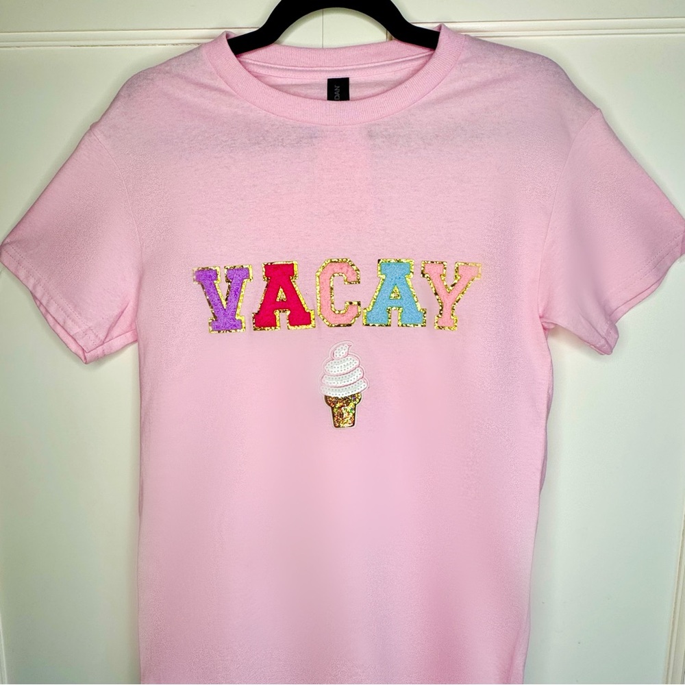 Chenille & Sequin Patch VACAY Tee